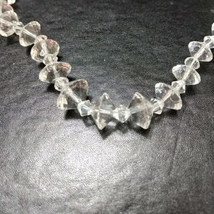 Vintage clear crystal necklace 14"